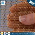 Red copper wire crimped woven mesh for architecture